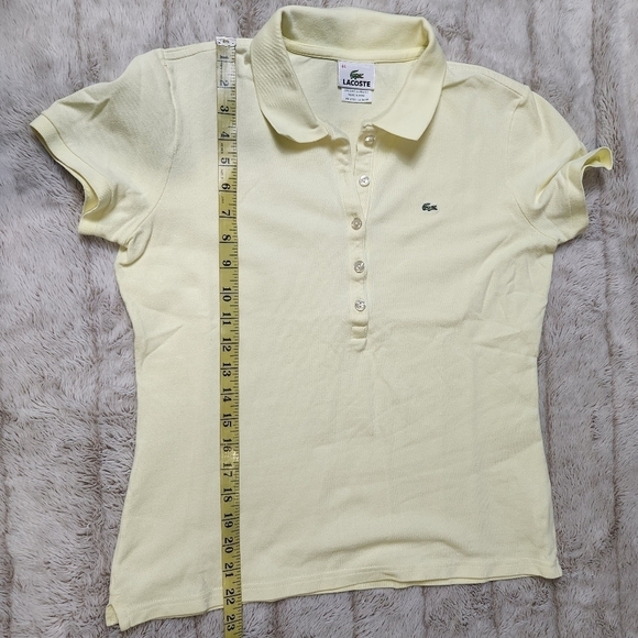 Polo shirt Cotton blend Soft yellow color Size L LACOSTE - Picture 10 of 12